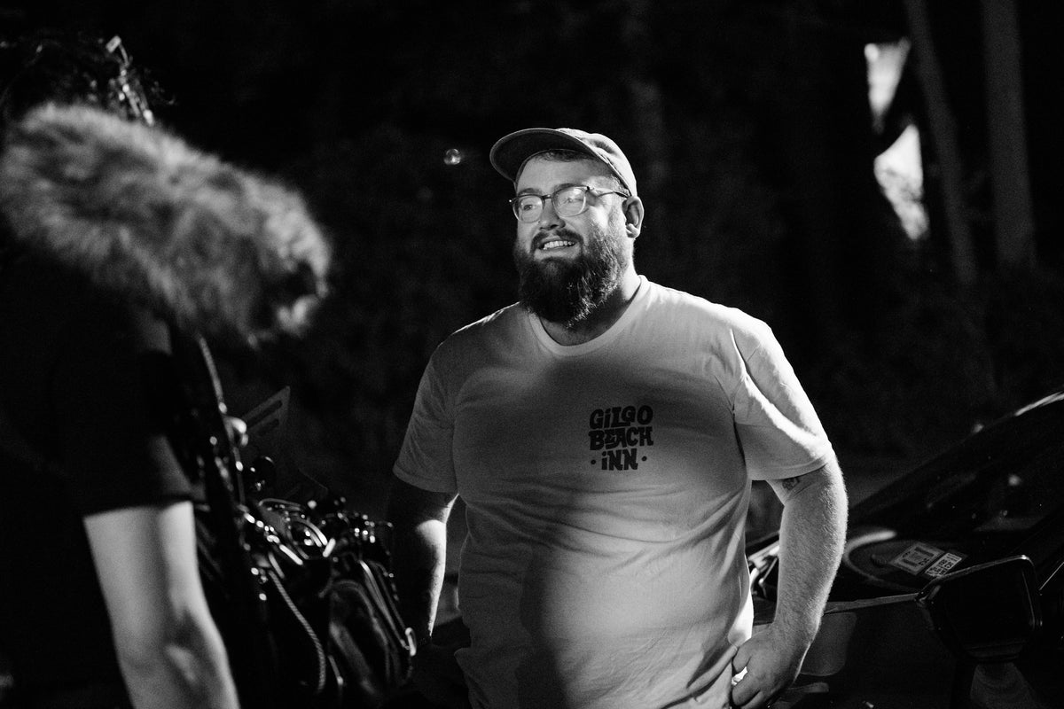 Oliver Ricketts rigged up with the camera on the Disunion night shoot