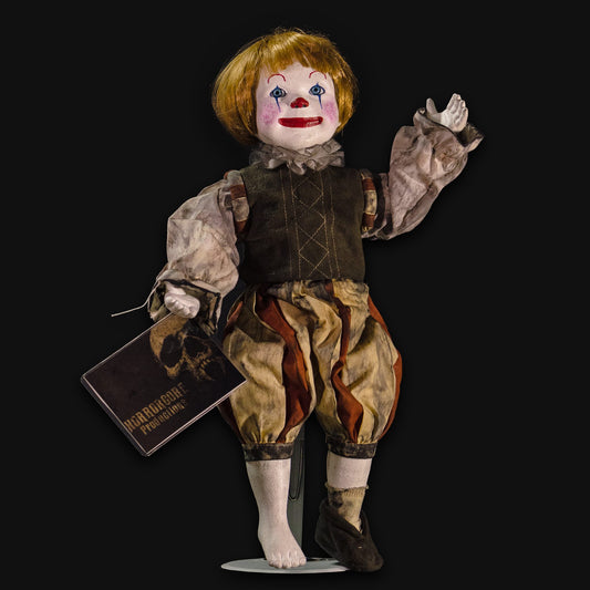 Benji, a hand painted possessed porcelain doll, full front view