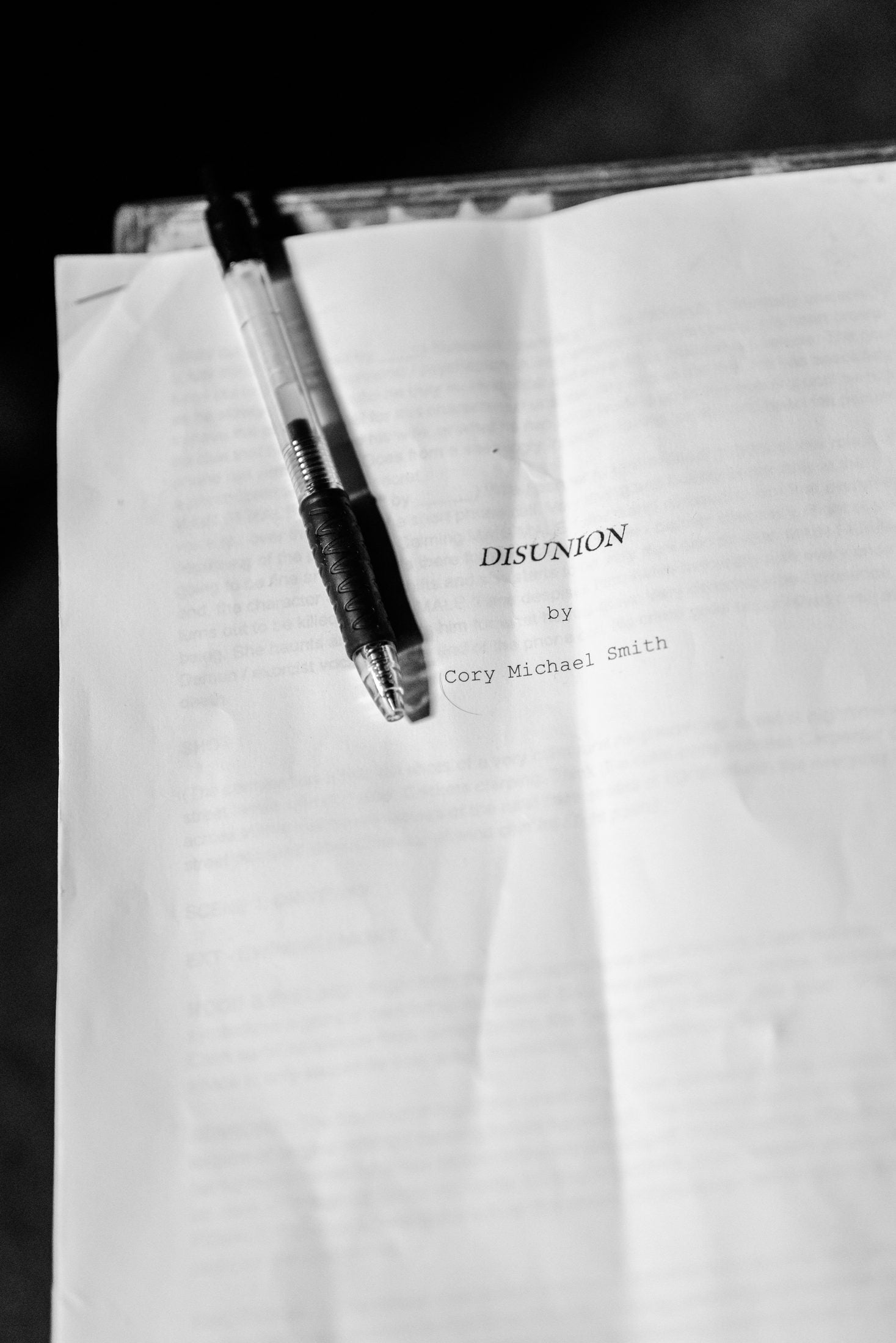 Title page of the Disunion script