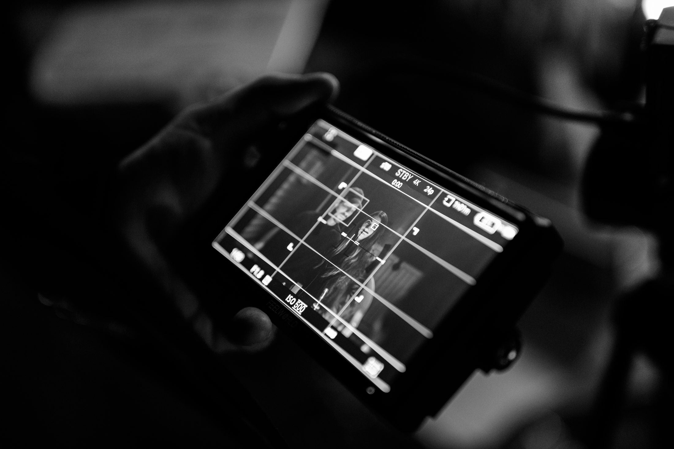 The shot as seen on the monitor during filming